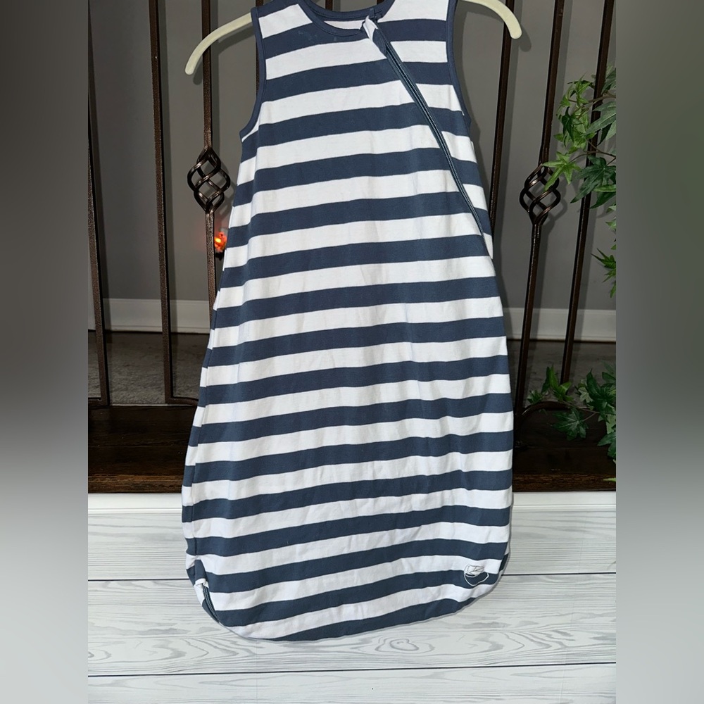 Ecolino by Woolino Baby Sleep Sack size 6-12m Blue and White organic cotton